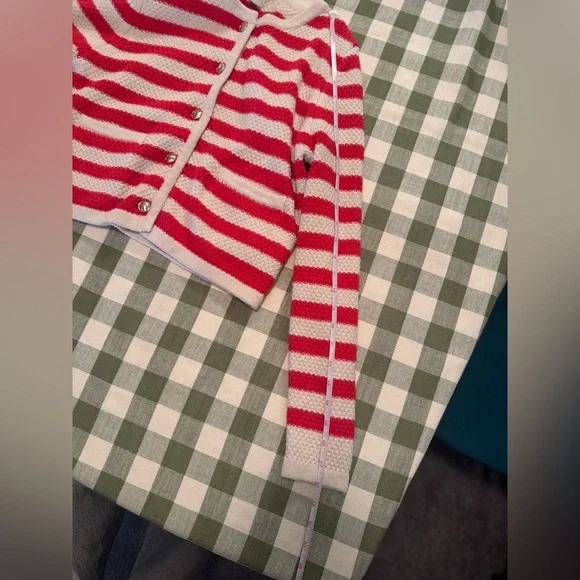 a new day Red and Cream Stripped Cardigan - Picture 12 of 13